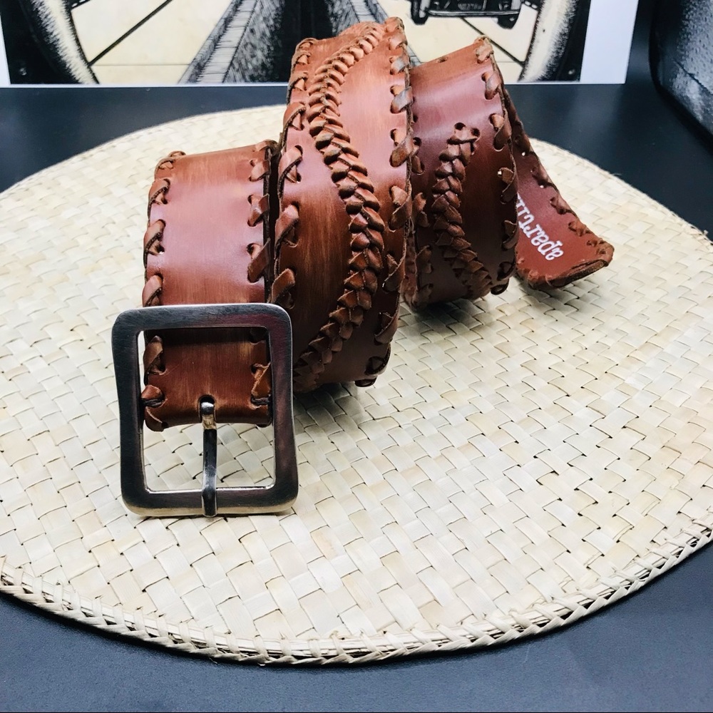 GENUINE BRAID LEATHER BELT MADE IN COLUMBIA 38” x 1.5” EXCELLENT CONDITION!